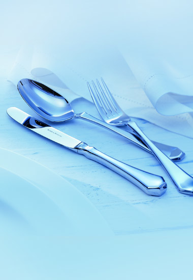 **Fein gearbeitetes Besteck** für elegantes Dining und besonderen Genuss.
